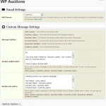 WP Auctions Email Settings